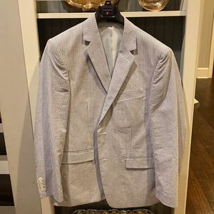 Saddlebred blue & white seat sucker jacket